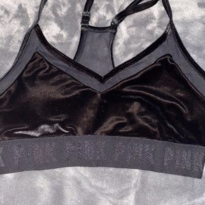 pink black sports bra